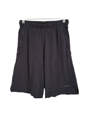 Nike Dri-fit Training Shorts Men’s Small Black Embroidered Swoosh Logo Fitness